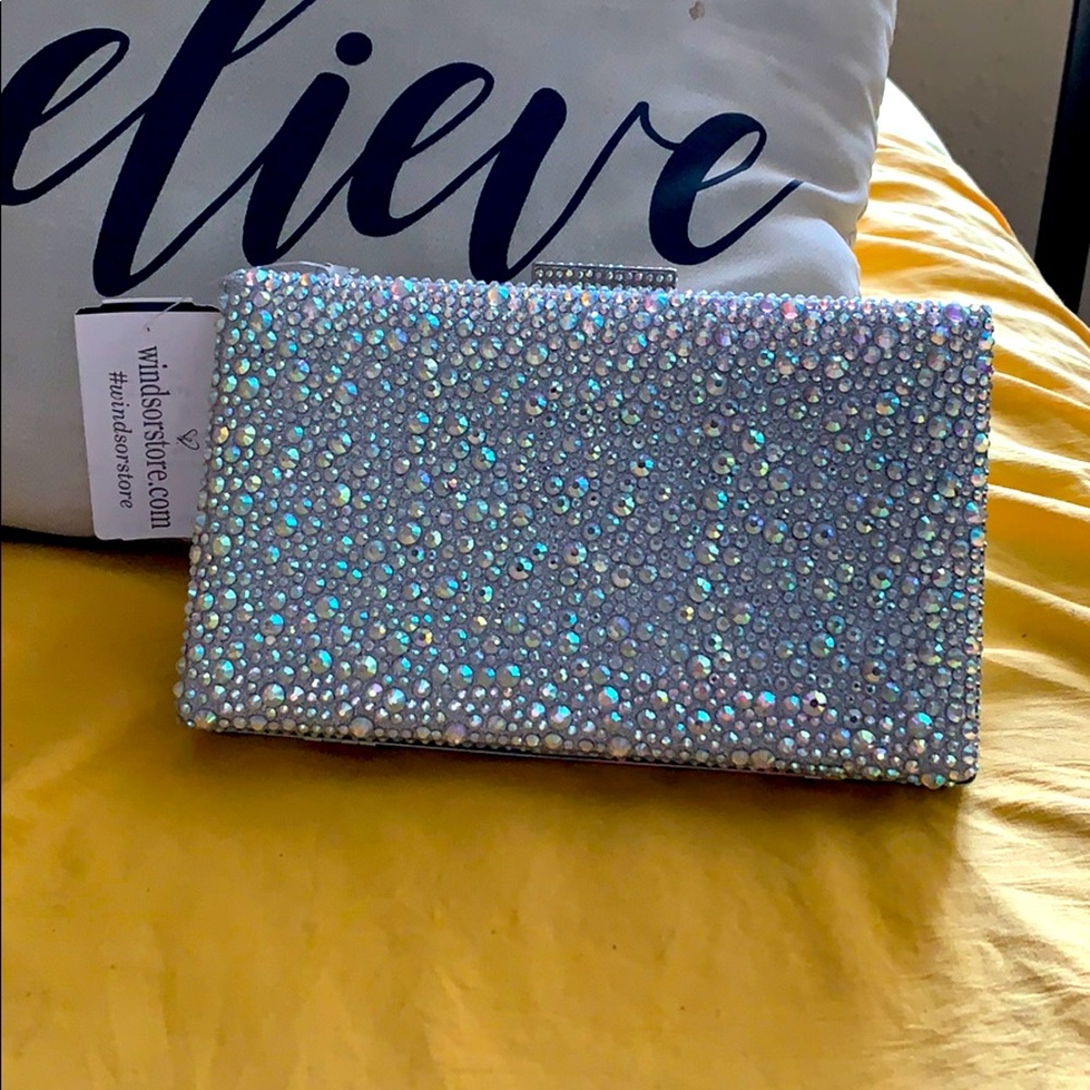 Silver Rhinestone Clutch